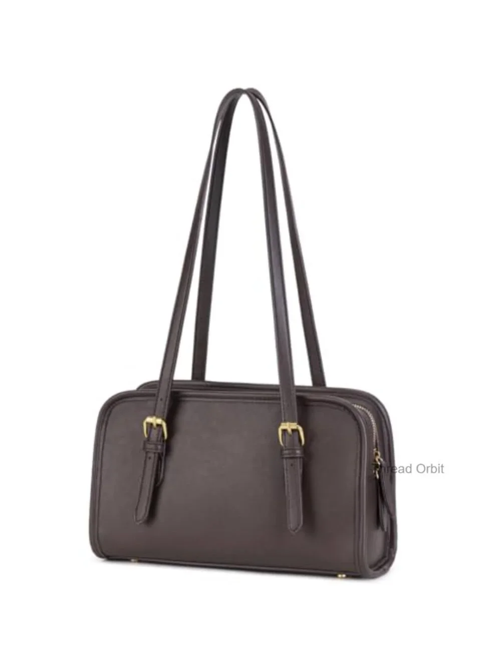 Mini Vintage Hobo Shoulder Bag Faux Leather Zip Closure Crossbody
